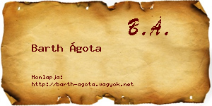 Barth Ágota névjegykártya
