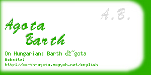 agota barth business card